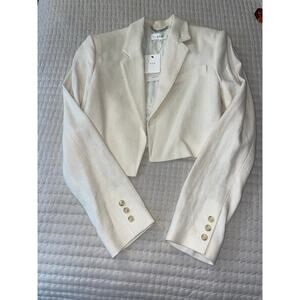 A.L.C. Andy Cropped Linen Jacket - Ecru / 10